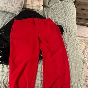 Torrid red wide leg pants.
